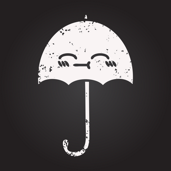 Bir insan tarafından çizilmiş şemsiye karikatürü.