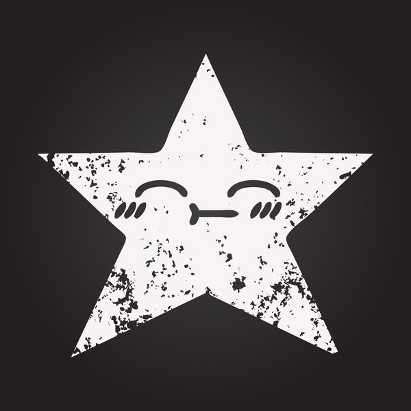 Bir insan tarafından çizilmiş yıldız balığının karikatürü.