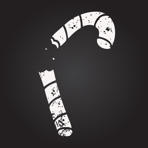 Karatahta tebeşirle insan tarafından çizilmiş pembe şeker kamışı.