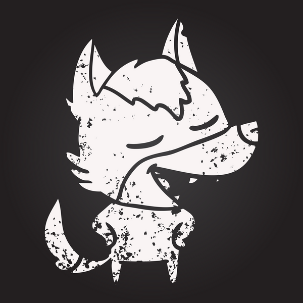 Karatahta tebeşirle çizilmiş kurt bir insan tarafından çizilmiş.