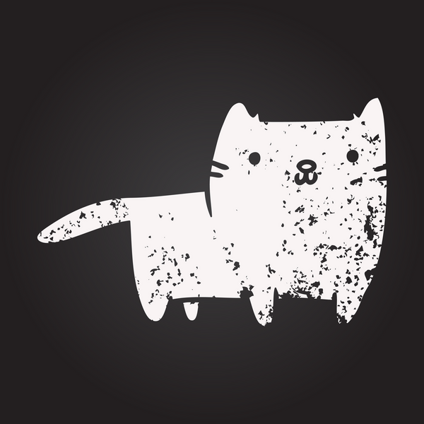 Bir insan tarafından çizilmiş bir kedinin karatahta çizimi