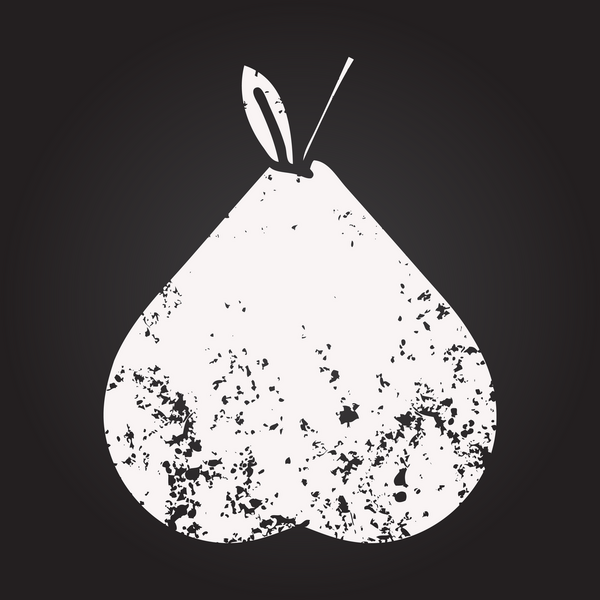 Bir insan tarafından çizilmiş yeşil bir armut karikatürü.