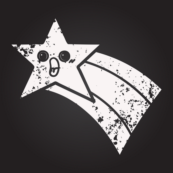 Karatahta bir insan tarafından çizilmiş gökkuşağı yıldızının karikatürü.