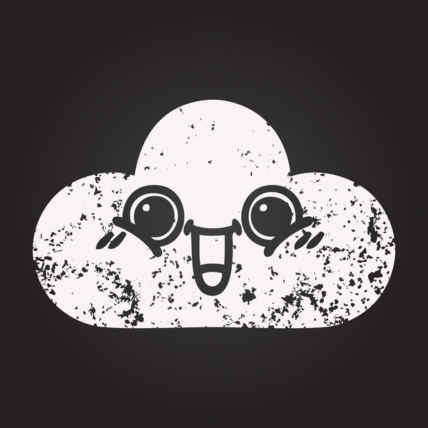 Bir insan tarafından çizilmiş kar bulutunun karatahta tebeşiri