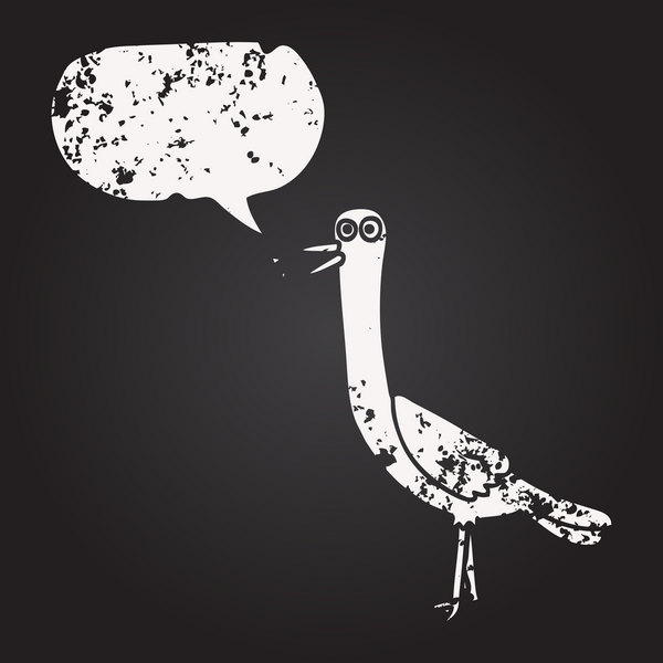 Tahta tebeşirle çizilmiş konuşma balonu karikatürü bir insan tarafından çizilmiş.