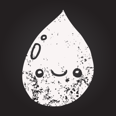 Bir insan tarafından çizilmiş kara tahta tebeşir yağmur damlası.