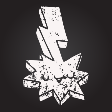 Bir insan tarafından çizilmiş kara tahta tebeşir, şimşek çarpması.