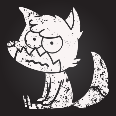 Tahta tebeşir karikatürü, bir insan tarafından çizilmiş tilki.