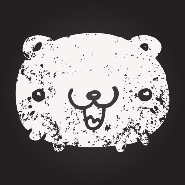 blackboard chalk funny cartoon bear drawn by a human