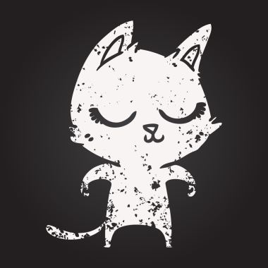 blackboard chalk calm cartoon cat drawn by a human