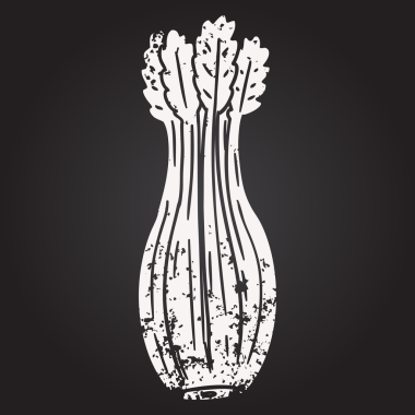 Bir insan tarafından çizilmiş karatahta karikatür sebze