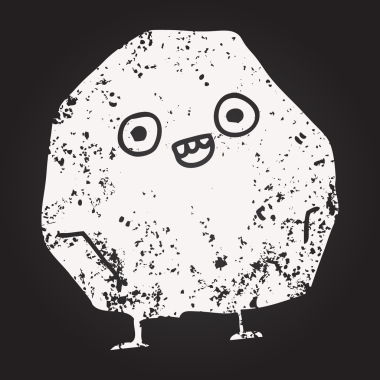 Bir insan tarafından çizilmiş karatahta karikatür taşı.