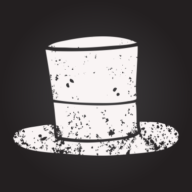 Bir insan tarafından çizilmiş karatahta silindir şapka.