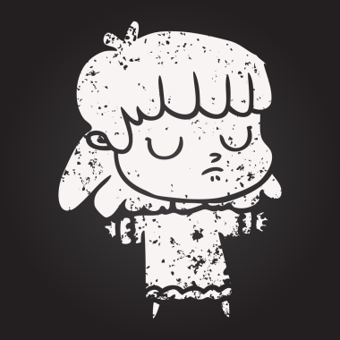 Bir insan tarafından çizilmiş kara tahta tebeşir karikatürü.