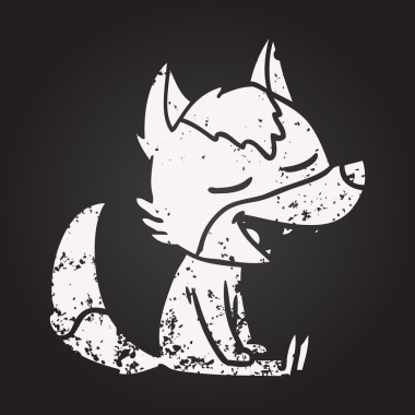 Karatahta tebeşirle çizilmiş kurt bir insan tarafından çizilmiş.