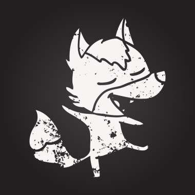 Karatahta tebeşirle çizilmiş kurt bir insan tarafından çizilmiş.