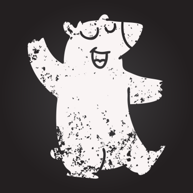 Karatahta tebeşiri bir insan tarafından çizilmiş tuhaf çizgi film vombatı.