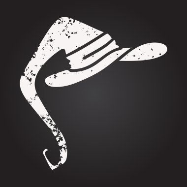 Bir insan tarafından çizilmiş ürkütücü cadı şapkasının karatahta karalaması.