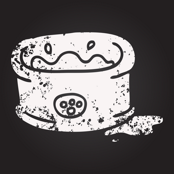 Karatahta tebeşiri bir insan tarafından çizilmiş evcil hayvan kasesi