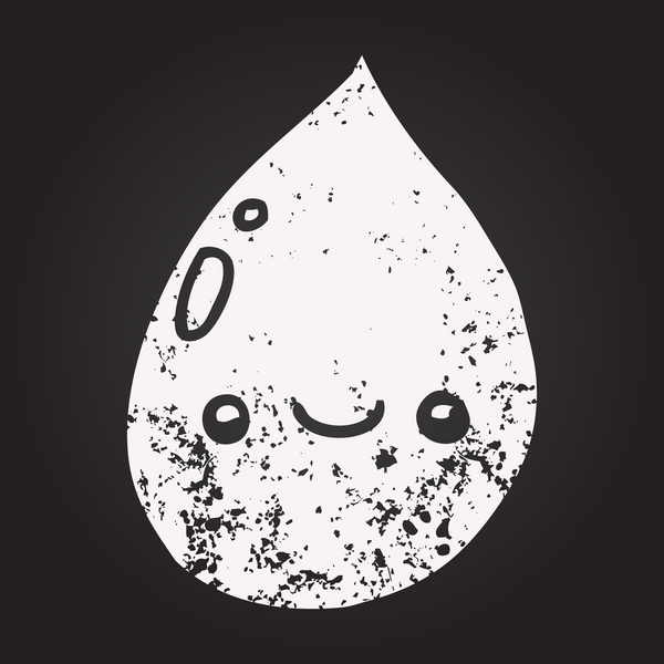 Bir insan tarafından çizilmiş kara tahta tebeşir yağmur damlası.