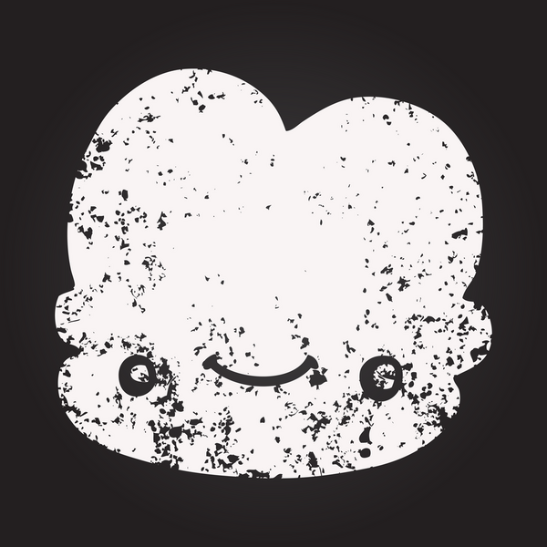 Bir insan tarafından çizilmiş kara tahta tebeşir karikatür bulutu