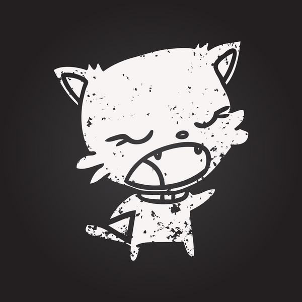 Tahta tebeşirle çizilmiş bir kedi insan tarafından çizilmiş.