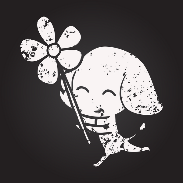 Bir insan tarafından çizilmiş kara tahta tebeşirle çizilmiş şirin bir fil.