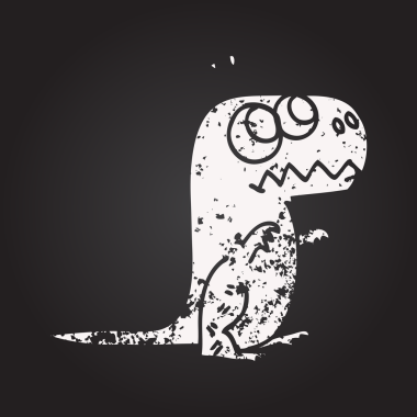 Karatahta tebeşiri bir insan tarafından çizilmiş kükreyen karikatür.