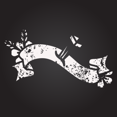 Tahta tebeşirle geleneksel siyah çizgi dövmesi. Bir insan tarafından çizilmiş demir tırnak sancağıyla.