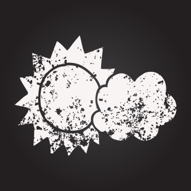 Bir insan tarafından çizilmiş karatahta karikatür hava durumu