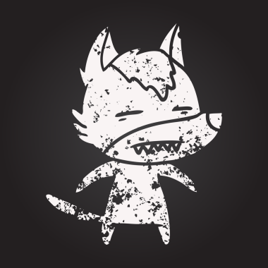 Karatahta tebeşirle çizilmiş kurt dişi bir insan tarafından çizilmiş.