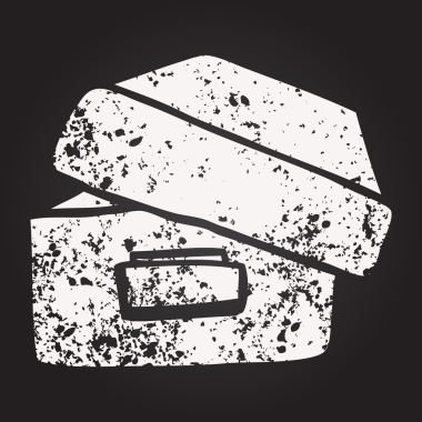 Kara tahta tebeşir siyah beyaz karikatür eski dosya kutusu bir insan tarafından çizilmiş