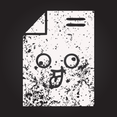 Tahta tebeşir, bir insan tarafından çizilmiş bir kağıt parçasının karikatürü.