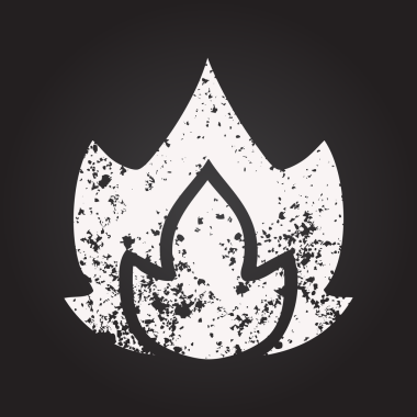 Tahta tebeşir bir insan tarafından çizilmiş bir ateşin karikatürü.