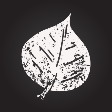 Tahta tebeşir bir insan tarafından çizilmiş çizgi film yaprağı