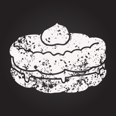 Bir insan tarafından çizilmiş karatahta çizgi film bisküvisi.