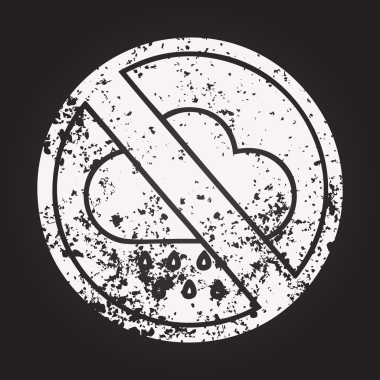 Karatahta tebeşirle çizilmiş yağmursuz bir karikatür Bir insan tarafından çizilmesine izin