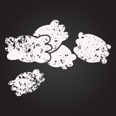 Bir insan tarafından çizilmiş siyah beyaz karikatür makarna.