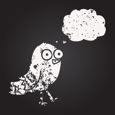 Tahta tebeşirle insan tarafından çizilmiş düşünce baloncuğu karikatürü.