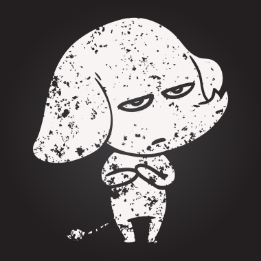 Karatahta tebeşiri bir insan tarafından çizilmiş karikatür fili.