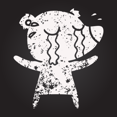 Karatahta tebeşiri bir insan tarafından çizilmiş ağlayan kutup ayısı.