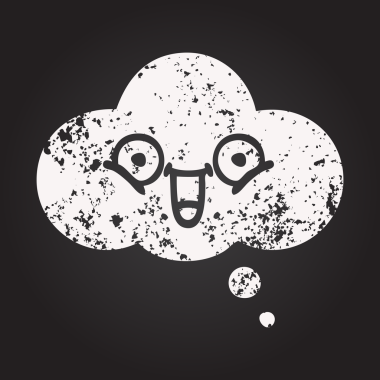 Bir insan tarafından çizilmiş bir düşünce baloncuğunun karikatürü.