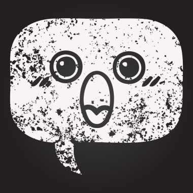 Tahta tebeşir, bir insan tarafından çizilmiş bir konuşma balonunun karikatürü.