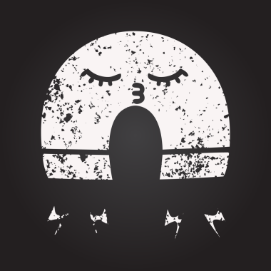 Bir insan tarafından çizilmiş mıknatıs karikatürü.