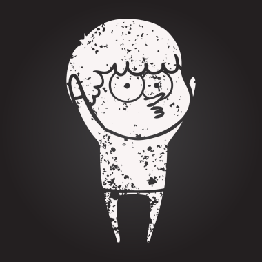 Karatahta tebeşir çizgi filmi Bir insan tarafından çizilmiş meraklı çocuk