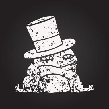 Bir insan tarafından çizilmiş karatahta tebeşirli zengin kurbağa