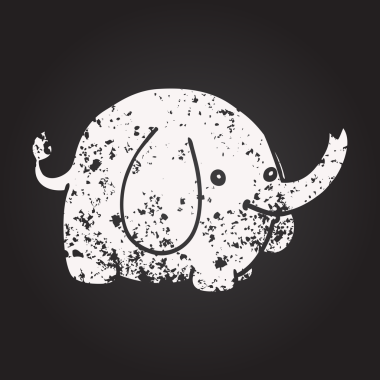 Bir insan tarafından çizilmiş kara tahta tebeşir fili.