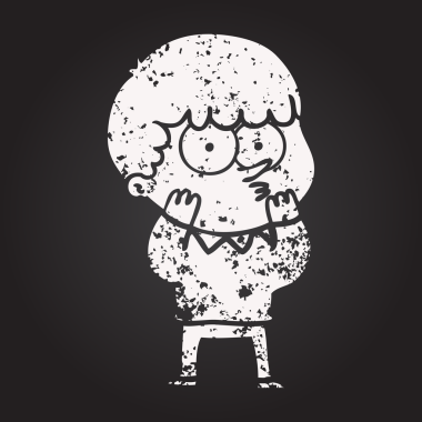 Karatahta tebeşir çizgi filmi Bir insan tarafından çizilmiş meraklı çocuk