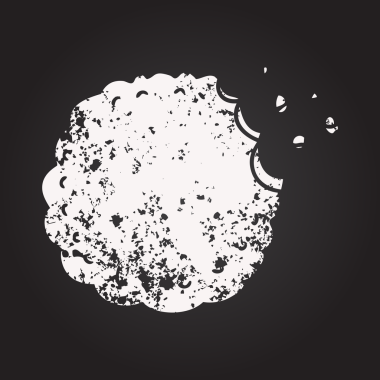 Bir insan tarafından çizilmiş kara tahta tebeşirli kurabiye.