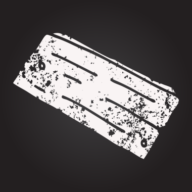 Tahta tebeşir, bir insan tarafından çizilmiş tahta karikatür.